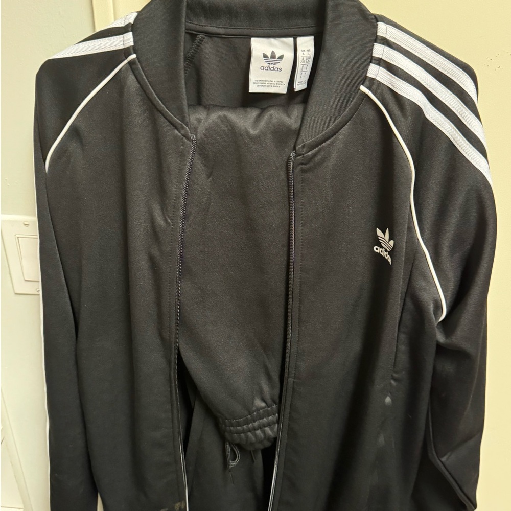 Adidas Track Suit - Sz L, Black
